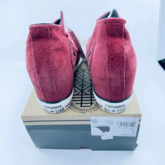 NEW Converse Shoes Chuck Taylor Lux Mid-Top Platform Suede 560671C Red Womens 9 - Picture 7 of 10